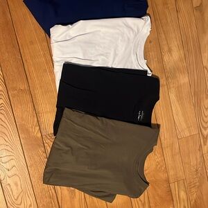 Set of Four T-Shirts in Blue, White, Black, and Olive